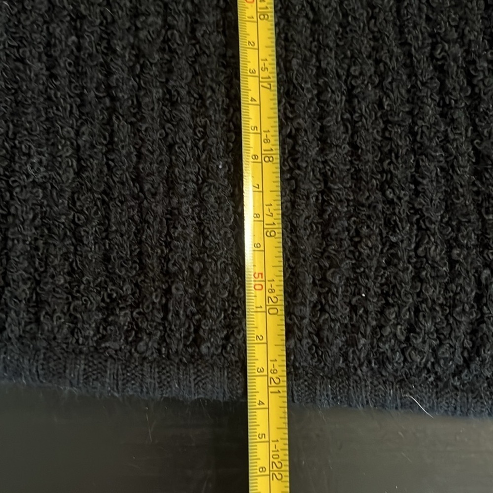 Vintage Evian Black Textured Cardigan Puff Sleeve Ribbed Knit Sweater Small - Picture 5 of 7